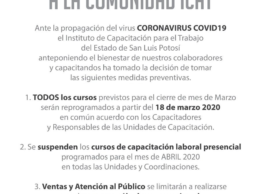 ICAT SE SUMA A LA JORNADA “SANA DISTANCIA”