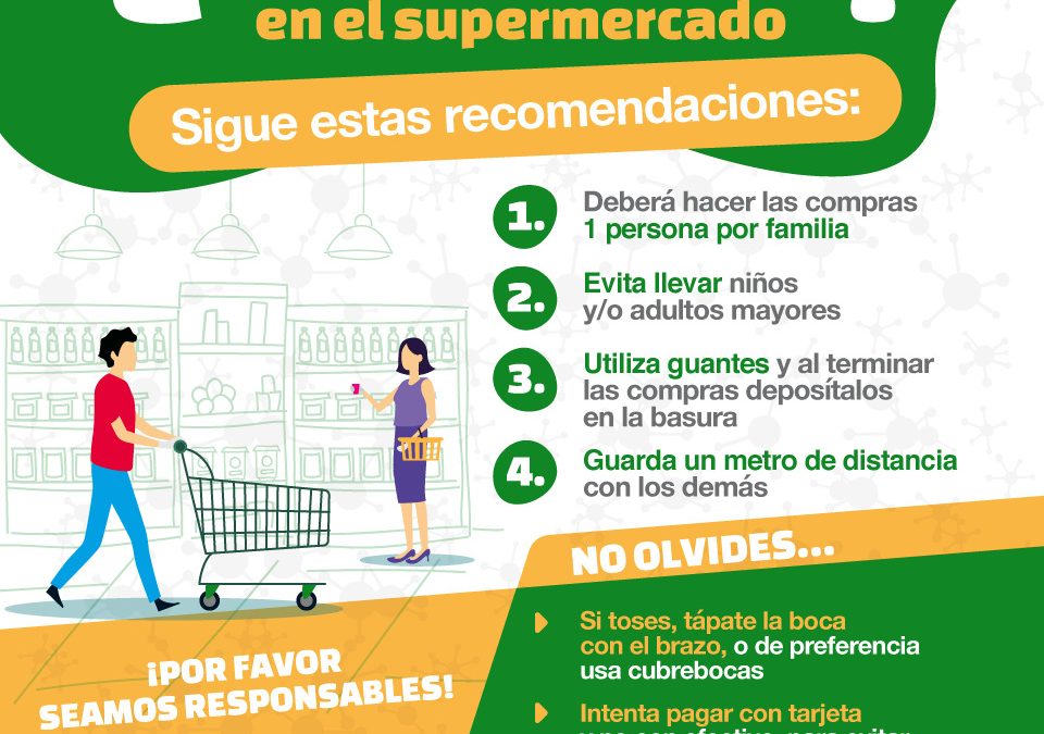 SERVICIOS DE SALUD EMITE RECOMENDACIONES PARA ACUDIR A SUPERMERCADOS.