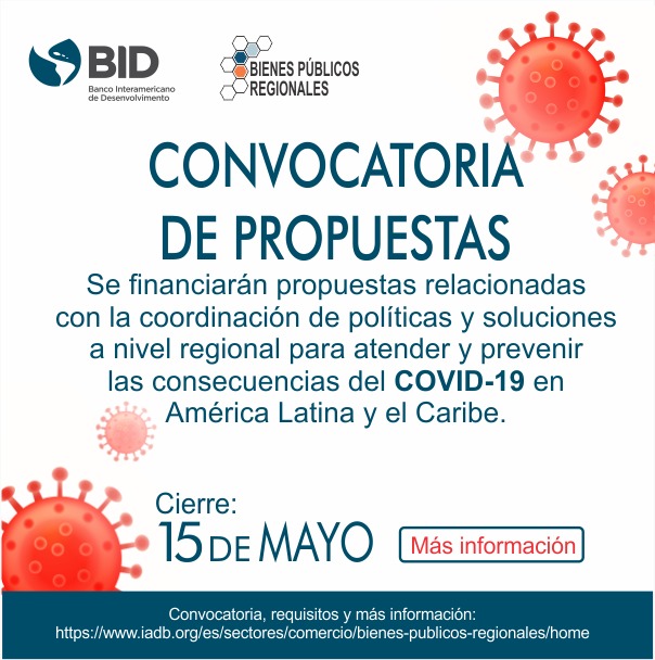 COPOCYT INVITA A PARTICIPAR EN CONVOCATORIA DE BIENES PÚBLICOS REGIONALES DEL BID.