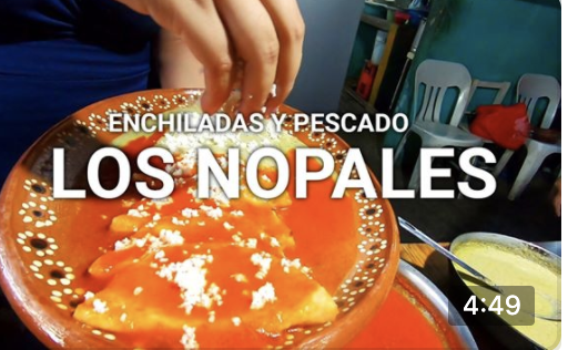 Enchiladas y pescado en Los Nopales