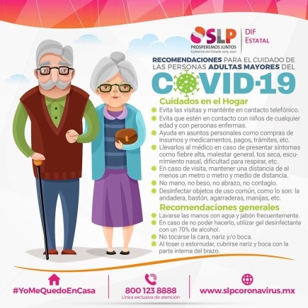 REITERA DIF IMPORTANCIA DEL CUIDADO DE LAS Y LOS ADULTOS MAYORES DURANTE CONTINGENCIA SANITARIA POR COVID-19