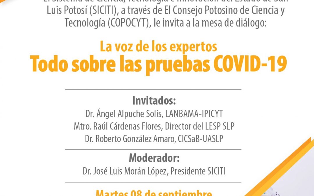 COPOCYT Y SICITI REALIZARÁN MESA DE DIÁLOGO: “TODO SOBRE PRUEBAS DE COVID-19»
