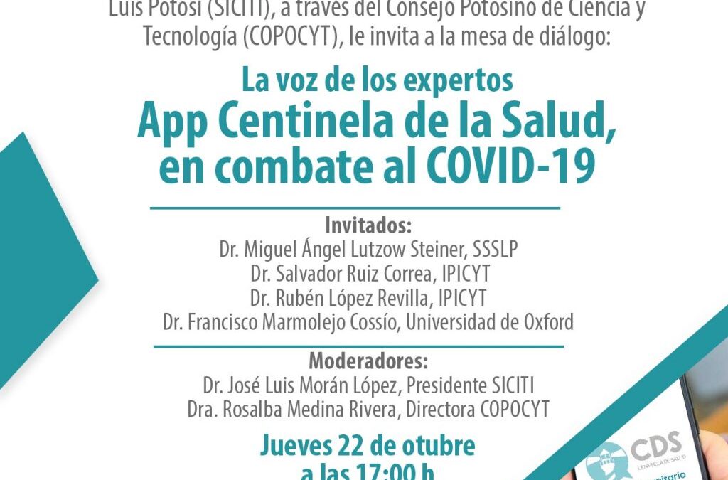 COPOCYT Y SICITI INVITAN A MESA DE DIÁLOGO “APLICACIÓN CENTINELA DE SALUD EN COMBATE AL COVID-19”.