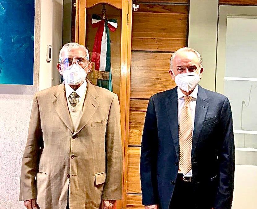 SE REÚNE JUAN MANUEL CARRERAS CON EL SECRETARIO DE COMUNICACIONES Y TRANSPORTES JORGE ARGANIS.