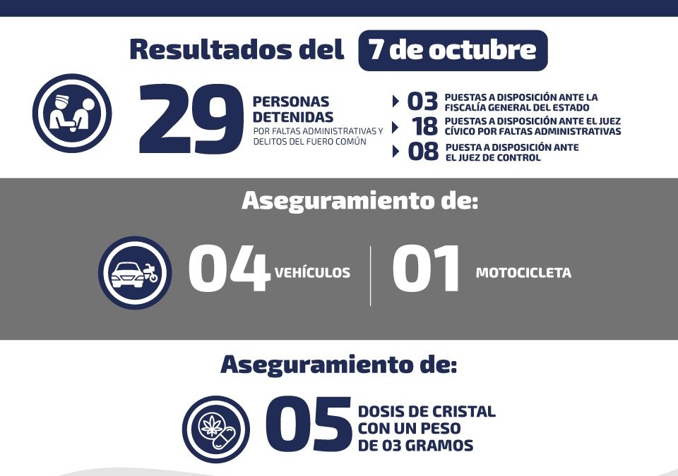29 DETENIDOS EN OPERATIVOS DE SEGURIDAD EN SLP