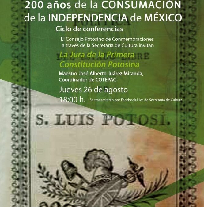 PROMUEVE SECULT CONFERENCIA “LA JURA DE LA PRIMERA CONSTITUCIÓN POTOSINA”
