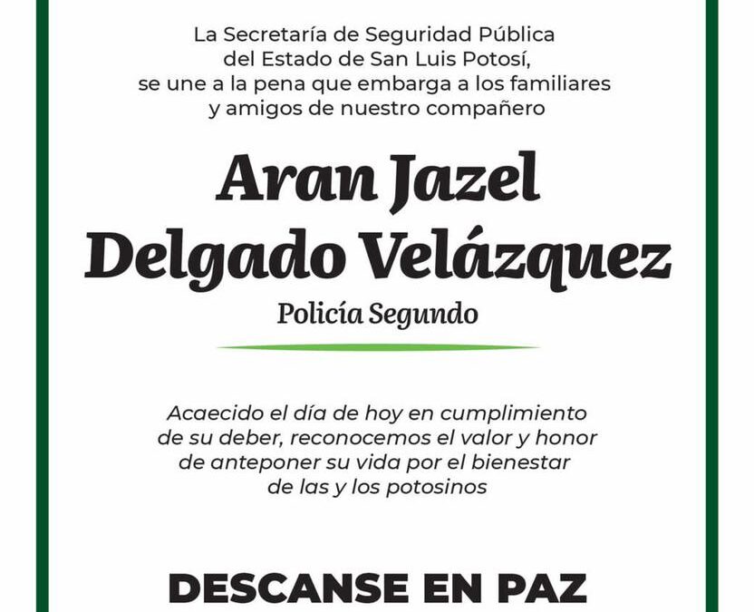 LAMENTA EL GOBERNADOR MUERTE DE ELEMENTO POLICIACO EN ENFRENTAMIENTO EN CERRITOS