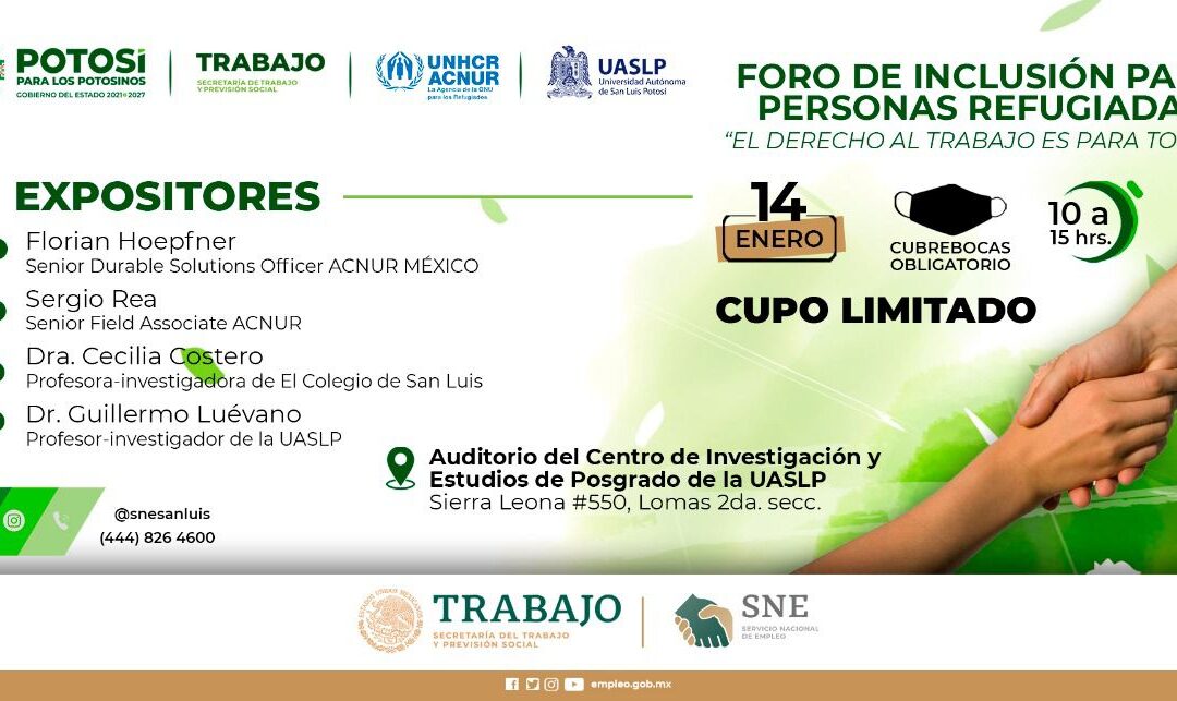 PRESENTARÁN FORO DE INCLUSIÓN LABORAL PARA PERSONAS REFUGIADAS