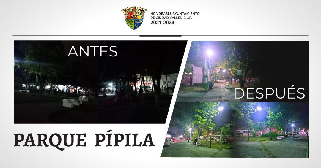 ILUMINAN EL PARQUE PÍPILA CON REPARACIÓN DE LÁMPARAS