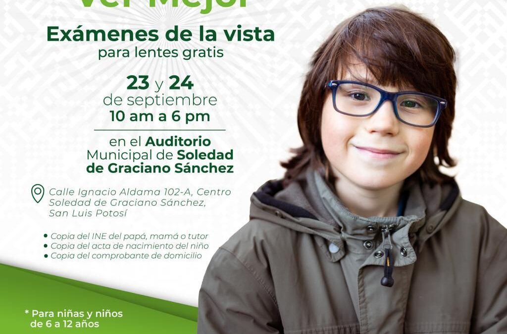 DIF ESTATAL CONVOCA A CAMPAÑA DE LENTES PARA NIÑAS Y NIÑOS SOLEDENSES