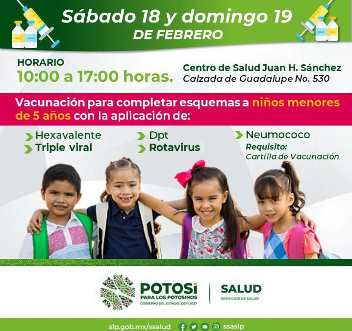 ANUNCIA SALUD CAMPAÑA DE VACUNACIÓN EN ESQUEMAS BÁSICOS, ESTE FIN DE SEMANA