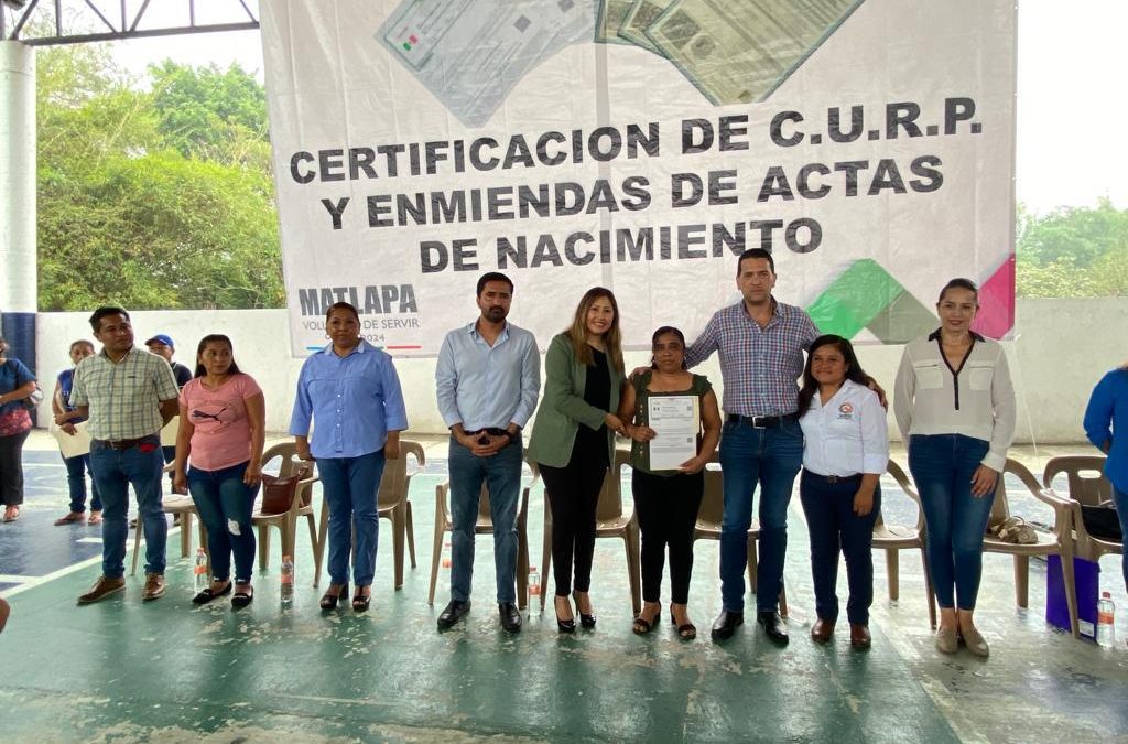 REGISTRO CIVIL LLEVA SUS SERVICIOS AL MUNICIPIO DE MATLAPA