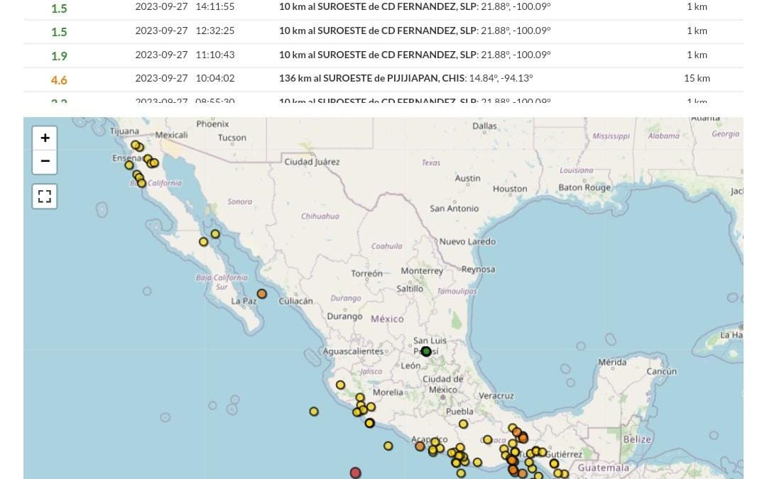 GOBIERNO ESTATAL, EN ALERTA POR ENJAMBRE DE MICROSISMOS EN LA REGIÓN MEDIA