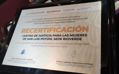 CENTRO DE JUSTICIA PARA LAS MUJERES OBTIENE RECERTIFICACIÓN NACIONAL