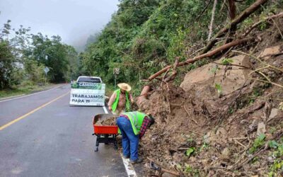 GOBIERNO ESTATAL ATIENDE CAMINOS AFECTADOS POR LLUVIAS EN LA HUASTECA
