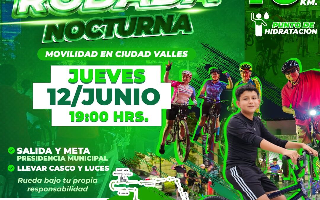🚴‍♂️ Prepara tu bici, tus luces y la energía, porque este jueves 12 de junio a las 7:00 p.m. tenemos una nueva Rodada Nocturna 🌙