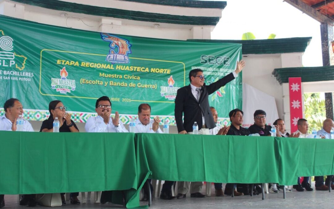 EL SECRETARIO GENERAL DEL MUNICIPIO DE TAMUÍN INAUGURÓ LA MUESTRA CÍVICA DE COLEGIOS DE BACHILLERES ZONA HUASTECA NORTE