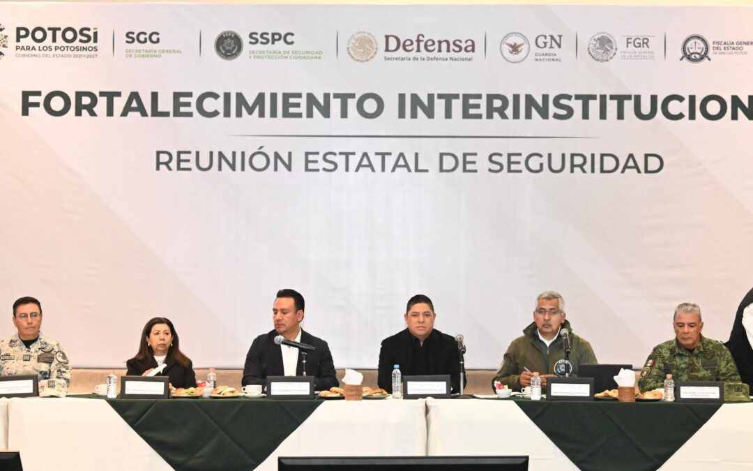 ENCABEZA RICARDO GALLARDO CARDONA REUNIÓN DE SEGURIDAD CON AYUNTAMIENTOS