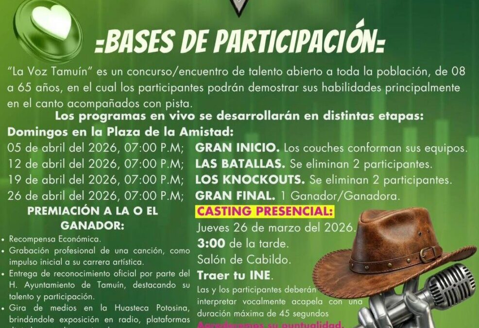 ✅¡Gran Casting: La Voz Tamuín! 🎤